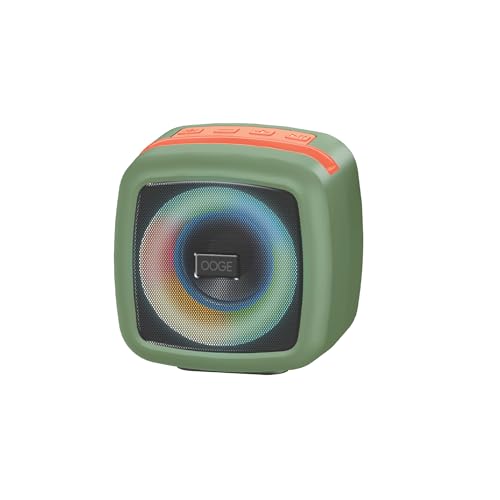 Image of OOGE Vibebox 1000 Bluetooth Speaker | 7W Wireless Speaker with AUX & USB Port | RGB Lights | Type-C Charging | Bluetooth 5.3 | Deep Bass | Compact & Stylish | Green