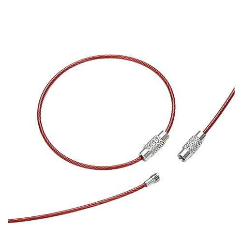 Llavero de cable morado con lazo de bloqueo de tornillo de acero inoxidable 15cm 4