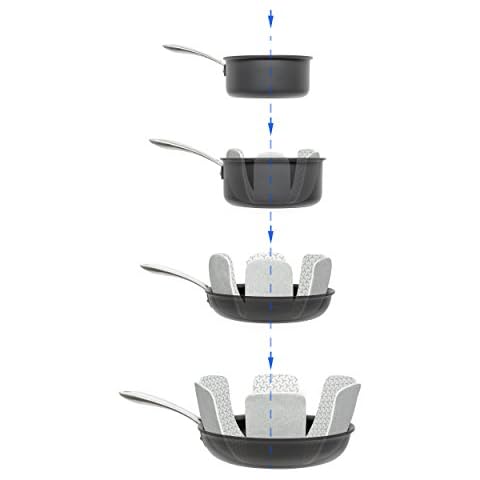 Pan and Pot Protectors - Set of 6-16" long - Cookware Protector Set/Pots and Pans Dividers/Pans Separator Anti-Slip to Avoid Scratching or Marring When Stacking Cover