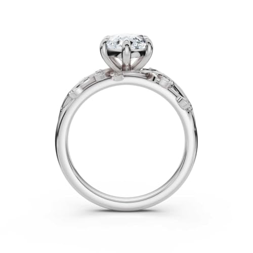 1 CT-5 CT Moissanite Engagement Ring Colorless VVS1 10K 14K 18K Solid Gold & 925 Sterling Silver Nature Inspired Anniversary Wedding Bridal Ring Gift for Women4