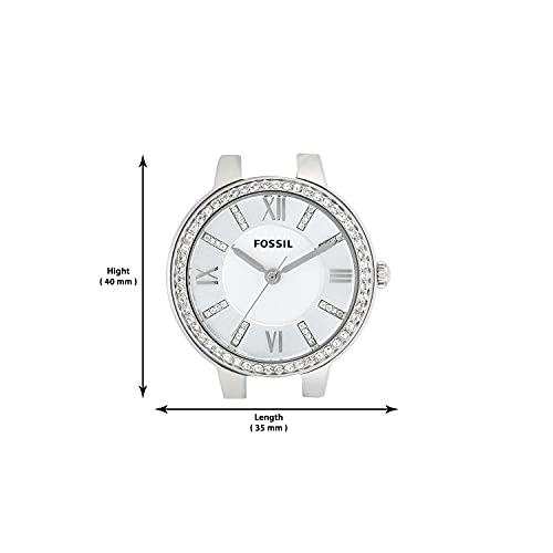 Fossil Damenuhr Virginia, Quarzwerk, 30 mm silbernes Edelstahlgehäuse mit Edelstahlarmband, ES3282