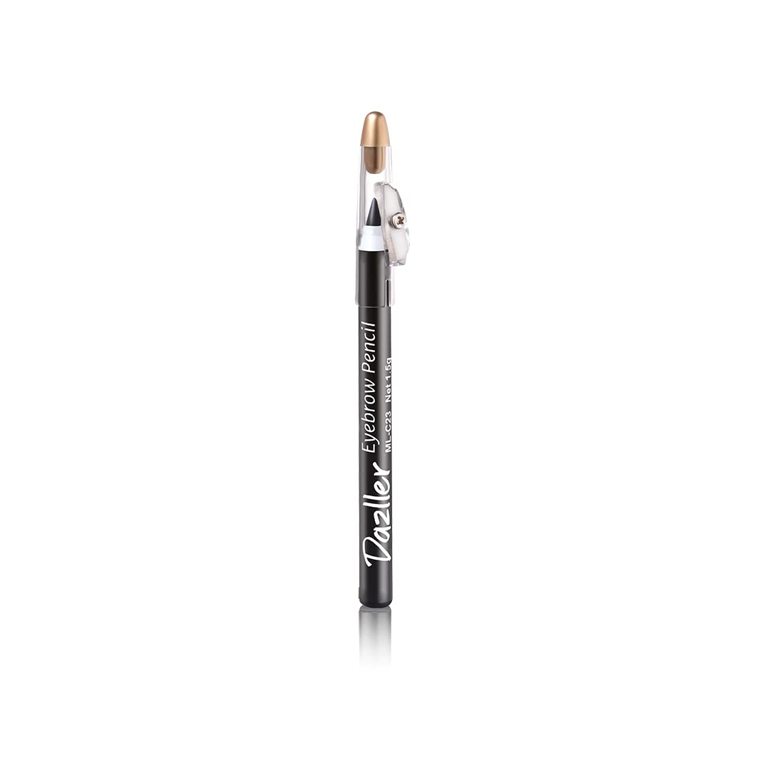 Dazller Eyebrow Pencil, 1.5g, Black, Pack of 6, Eyebrow Pencil with Creamy Wax Formula, Earthen Pigments, Long-lasting Stay up to 8 Hours, Vegan & Cruelty-free