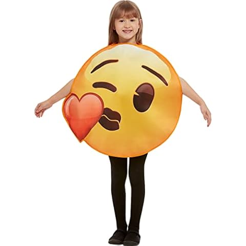 Funidelia | Emoji Costume heart kiss for boys and girls ▶ Emoticon, Funny - Costumes for kids, accessory fancy dress & props for Halloween, carnival & parties - Size 6-12 years - Yellow Cover