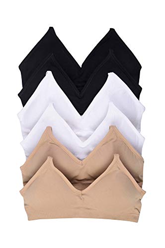 Sofra Women's 6pk Sports Bra One Size Fits Most (Lily)