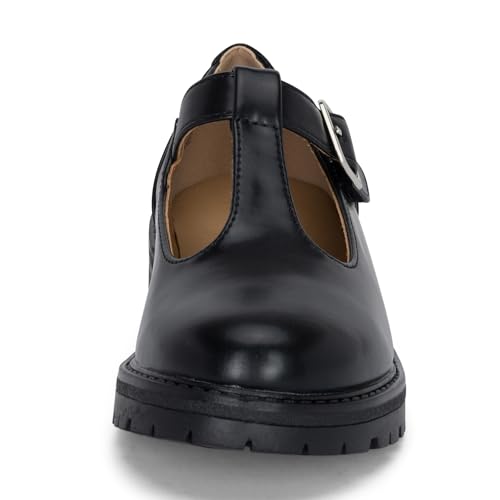 STYLISH S Belle-K ~ Little Kids Girls T-Strap Hook and Loop Low Heel Platform Mary Jane Dress Shoes4