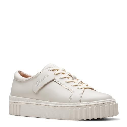 Derbies Clarks Mayhill Walk en cuir premium blanc cassé de taille 7