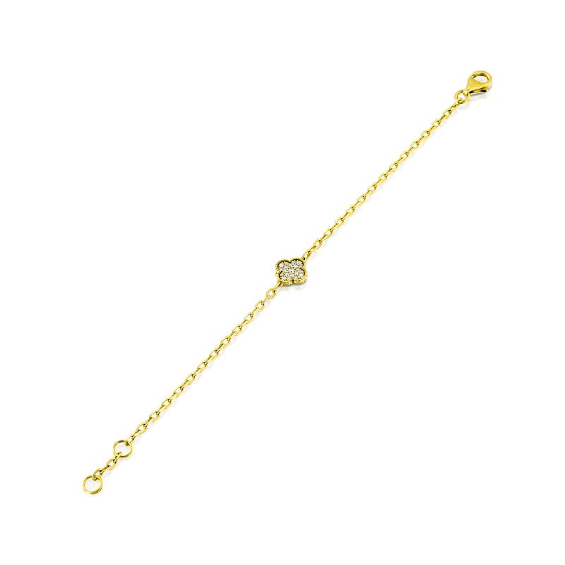 Image of Lucky Charm Clover Bracelet for Women | 925 Sterling Silver with 18K Gold Plating | Adjustable & Anti-Tarnish | Stylish Designer-Inspired Jewelry