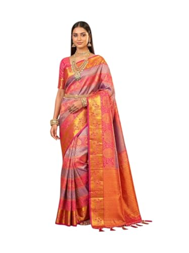 Image of VFCollections Women's Kanchipuram Silk Saree With Blouse Piece