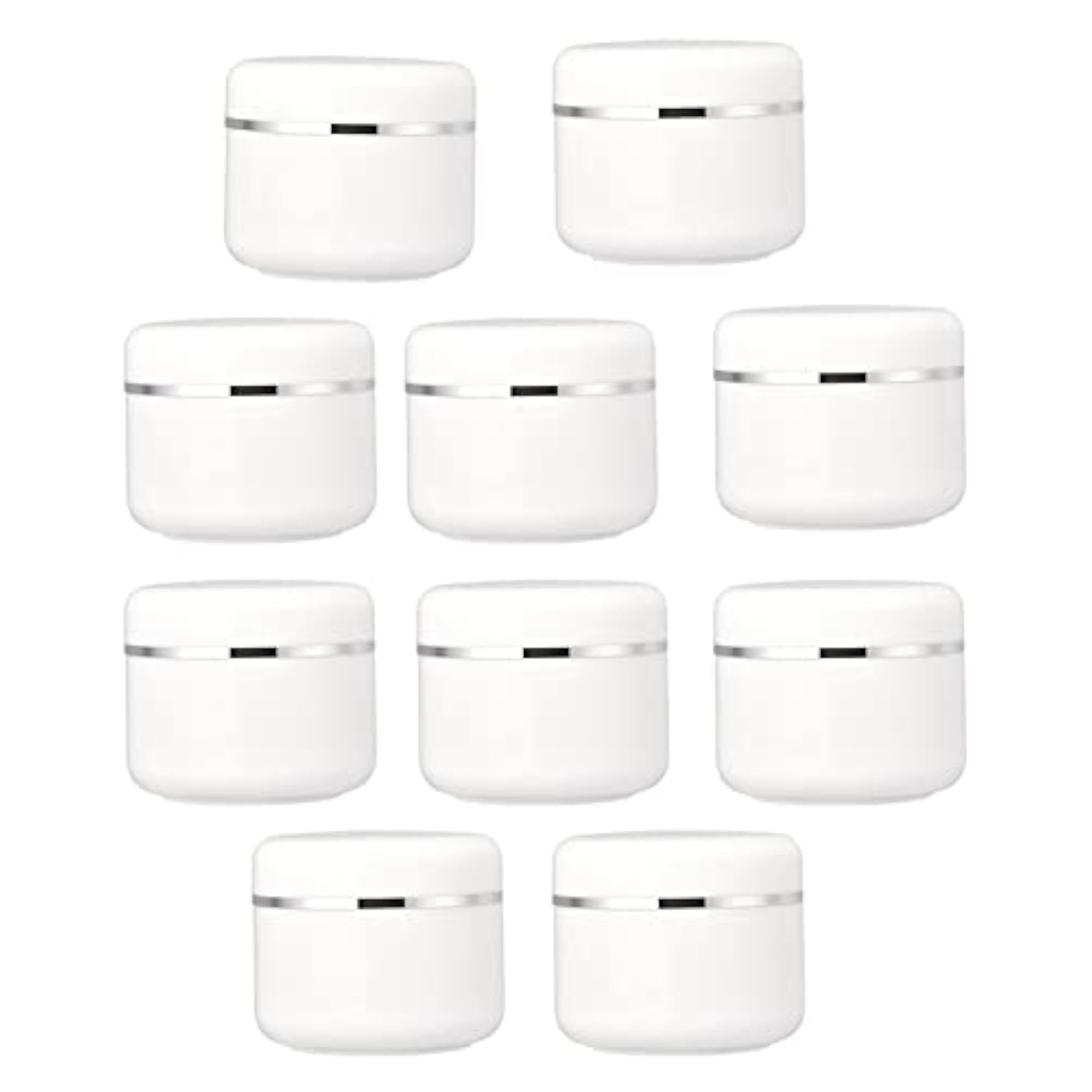 Set Of 10 Refillable Jars Empty Cosmetic Containers 200G