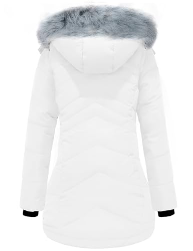 ZSHOW Women's Winter Coat Waterproof Warm Puffer Jacket Long Parka with Faux Detachable Hood3