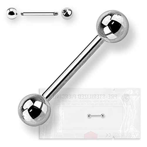 WARRIOR Estéril Piercing de lengua Pezón Oreja Barbell Anillo