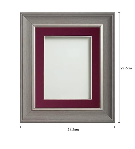 Frame Company Drummond Gunmetal Grey Photo Frame, Plum Mount, 8x6 for 7x5 inch, fitted with perspex - Image 3