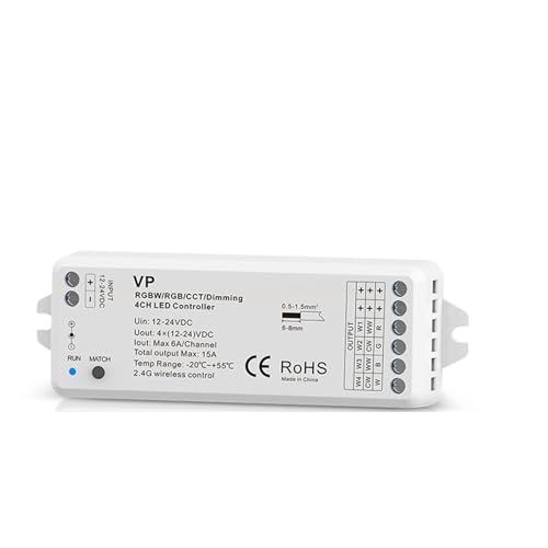 4 �`�����l�� LED ������ 12V 24V ���C�����X�����R���t�� VP RS6 PWM 12 �{���g������X�C�b�`�P�F���C�g�X�g���b�v�p(VP Receiver Only)