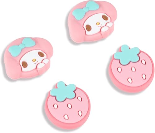 Kuitmor Switch Original-Controller Daumengriffkappen, weiche Silikon-Joystick-Abdeckung, Kawaii-Thumbstick-Kappen, kompatibel mit Switch/OLED/Lite, 4 Stück (MLD)