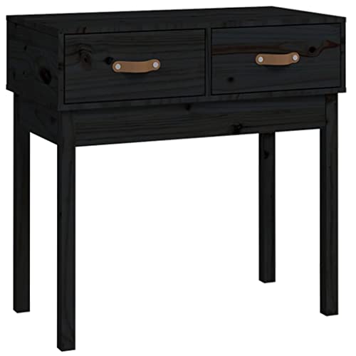 Mesa consola con cajones, mesa de pasillo estrecha, estante de almacenamiento para entrada, salón, 76,5 x 40 x 75 cm, madera de pino macizo
