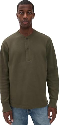 Filson Men's Waffle Knit Henley Top Mossy Rock...