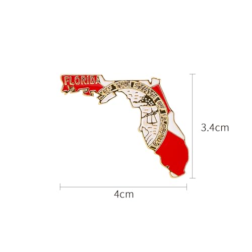 Image of State Shaped Map Lapel Metal Pin Enamel Brooch Keepsake Beautifully Designed for Backpack Hat