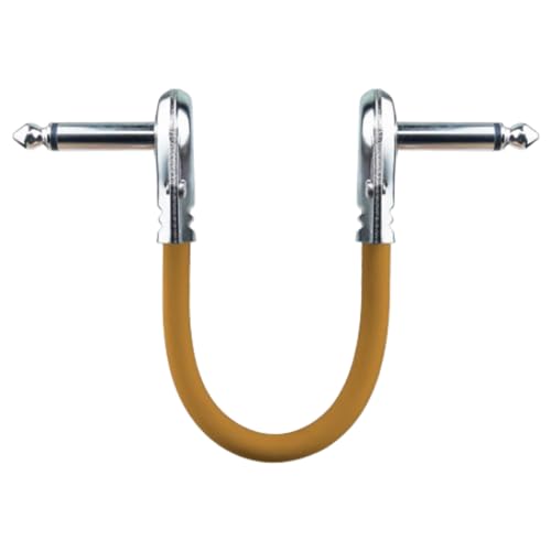 BORGBAR Guitar Patch Cable, 6-inch (15cm) Long Cable Effect Cable Instrument Cord for Bass Amplifier Wire Instrument, Guitar Effect Line (Yellow)