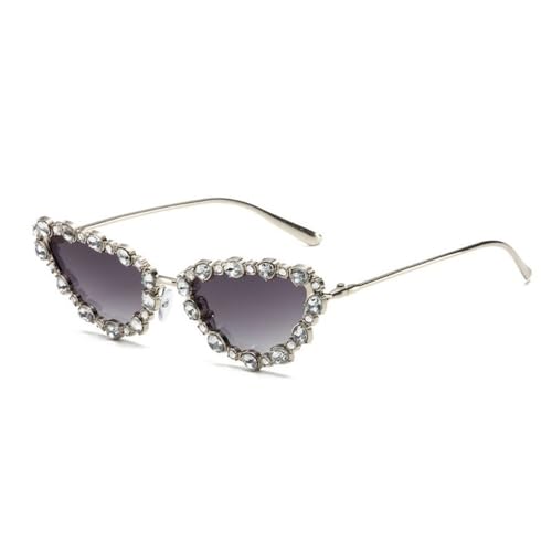 Lunettes de soleil œil de chat luxe en cristal vintage pour un style chic