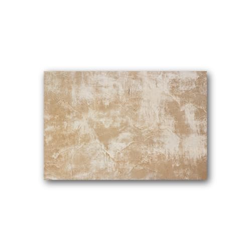 Tableau sur toile texturée beige effet vieilli art mural élégant