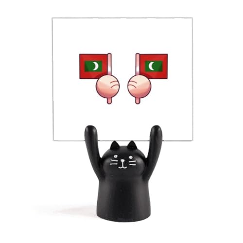 Porte-mémo drapeau des Maldives chat noir pinces-notes