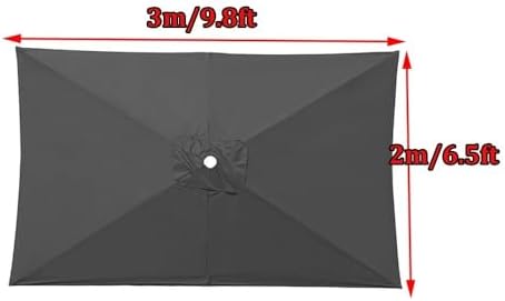 10x6.5ft Patio Umbrella Replacement Canopy, Navy Blue Outdoor Market Parasol Fabric, Rectangular Umbrella Top Cover, Durable Waterproof Canopy Cloth for Garden, Deck, and Patio