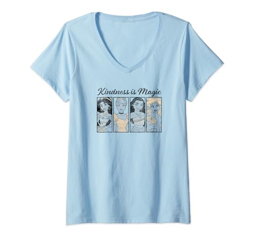 T-shirt Princesses Disney col V confortable coton été femme