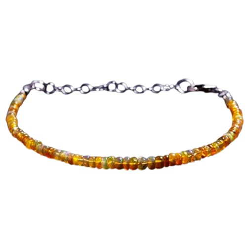 Pulsera de ópalo etíope de 3 mm con cierre de plata ajustable FIZA LINK