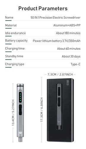 Kit de tournevis électrique de précision avec embouts magnétiques et LED - 8