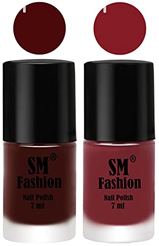 Image of Long Lasting Nail Polish | Nail Paint Combo 7 ml Each) - Set of 2 Wine-Plum