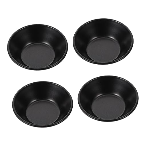 IMIKEYA 4Pcs Non Stick Mini Pans Baking Made of Easy to Clean and Demold for DIY Tarts Quiches and Desserts Black Color