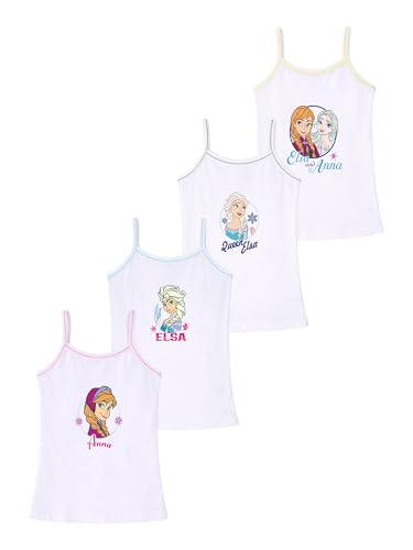 Image of BODYCARE Kids Frozen Printed Girl's Regular Fit Vest Dori Neck| 100% Cotton| Skin Friendly | Lightweight | Sleeveless Design | Pack of 4
