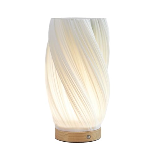 Ohewiiuk Lámparas de Noche para Mesita de Noche Lámpara de Noche Pequeña A Rayas Vintage Diseño de Jarrón Luz Recargable Breeze B