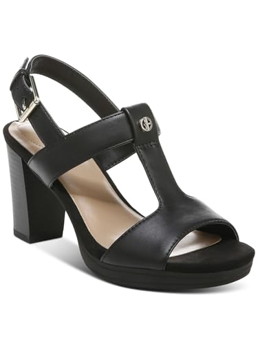 Giani Bernini Womens Paulette Faux Leather Block Heel Black 8 Medium (B,M)