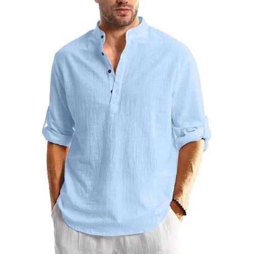 Image of Bellstone Men's Cotton Blend Solid Regular Fit Full Sleeve Short Kurta | Men's Trendy Short Kurta | Ethnic Stylish Casual Lightweight Summer Kurta for Daily and Occasion Use