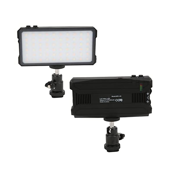 Yivibe Mini-LED-Fülllicht, 95+ Mini-Videoleuchte ABS Kompakt 2300mAh Wiederaufladbar Tragbar mit Kaltschuh-Kugelkopf für… – Bild 4