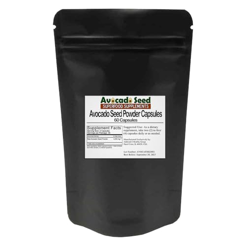 Avocado Seed Powder Capsules [60 Count] #1 Prebiotic Fiber + Antioxidant Supplement, Raw Food, Digestive Health - The Ultimate Sustainable SuperFood