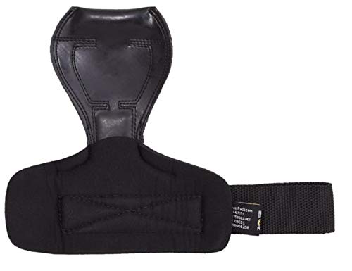Cobra Grips Pro - Guanti per sollevamento pesi, resistenti cinghie alternative, per deadlifts regolabili, in neoprene, imbottiti, supporto per bodybuilding (gomma nera getto)