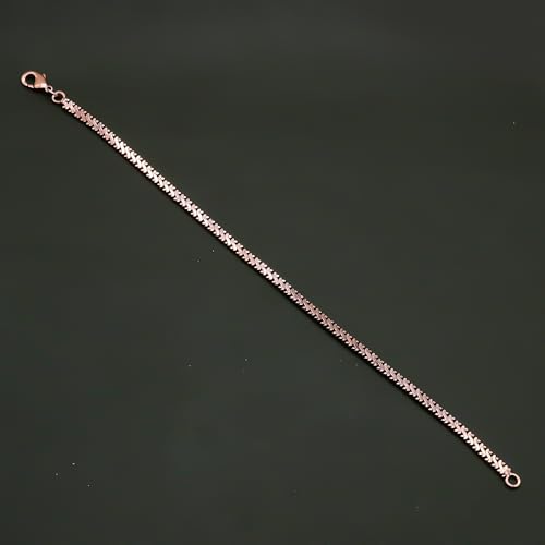 Solid Copper Link Chain Bracelet | 7.5 Inch Light Weight & Durable Modern Style Jewelry for Women's Men's Party & Daily Wear Bracelet4