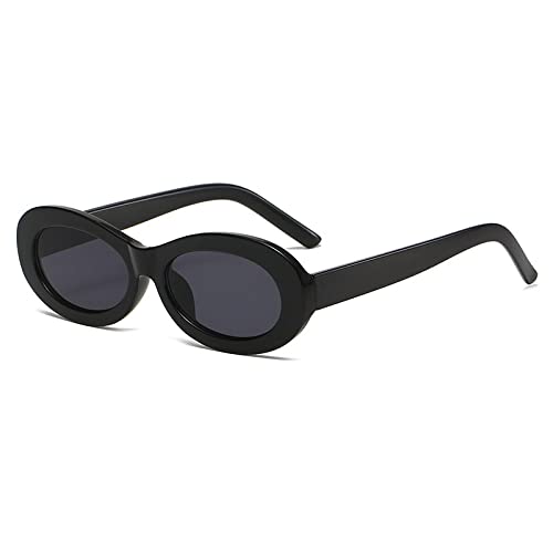 Lunettes de soleil ovales rétro noir pour hommes et femmes avec petit cadre vintage