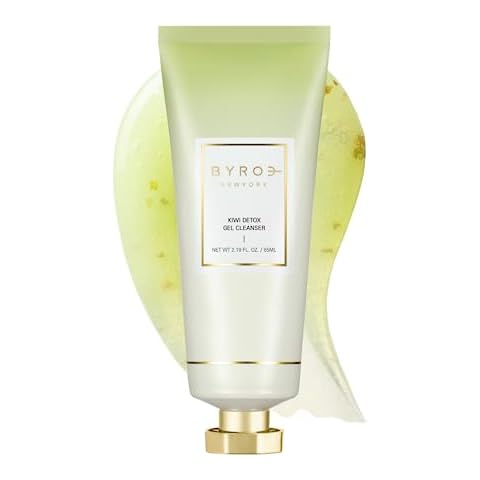 BYROE Kiwi Gel Cleanser | Foaming Face Wash with AHA and BHA | Exfoliating Salicylic Acid to Help Prevent Breakouts | Balance Redness, Blackheads and Clogged Pores | Vegan, 65 ML Cover
