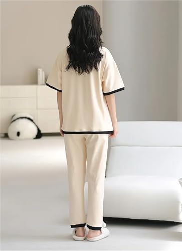 Image of Louis Luxe Womens Korean Night Dress || Full Pyjama Set || Korean Nightsuit || Women Nightwear ||Round Neck Full Sleeve Nightsuit || Loungewear || Everyday Nightdress (ND-09)
