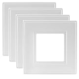 rhinocables Finger Plate Surround for Single Light Switch faceplate or Electrical Plug Socket White Plastic (4)