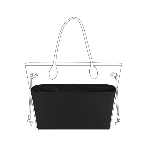 Image of DGAZ Purse Organizer Insert Fits Neverfullbag BB /PM /MM /GM，Silk Bag Organizer，Luxury Handbag & Tote Shaper(Black,BB)