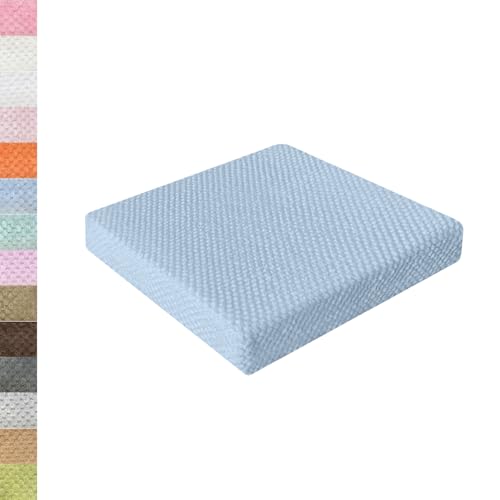 Lsjoaw スクエアタイプ 座布団 40X40X3CM 低反発+高反発 四角 座蒲クッション スクエア フロア 正座 椅子 カバー取り外し可能 無地 カラー30 ブルー