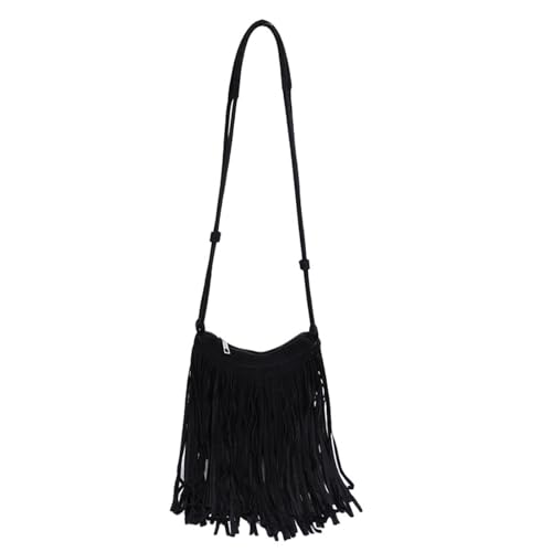 Bolso de hombro para mujer CORIOS en cuero PU con flecos bohemios miniatura 1