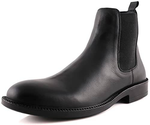 Image of Freacksters Men's Black Leather Chelsea Boots Extra Cushion Inner Sole