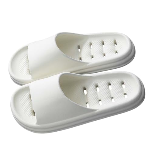 Chaussures de douche 2026 pour homme et femme - Chaussons doux et confortables pour piscine, blanc, 37 EU
