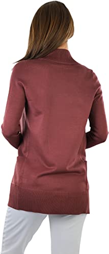 Image of ToBeInStyle Women's Long Sleeve Rib Banded Open Sweater Cardigan