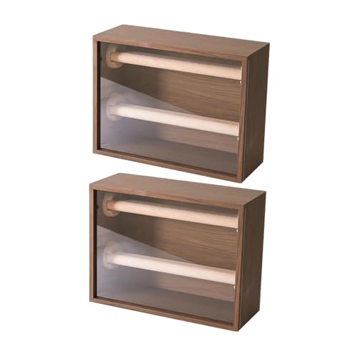Fiocias Soporte para Pulseras Mueble Expositivo Joyero Dos Niveles con Barra Y Cubierta Acrílica Desmontable Y Cajón de Madera Utilizado en Tocador Dormitorio, 2 Piezas, Individual